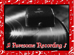 awesome recording text, spinning record
