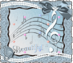 beautiful vocals pastel floating hearts over music staff, decorative frame