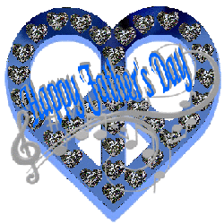 blue diamond peace heart with music staff, happy father's day