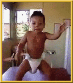 diaper baby shaking his bootie