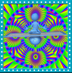 pstchedelic colors, meditation, balanced
