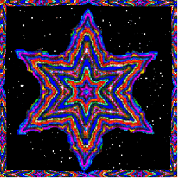 patterned peace star with active stars