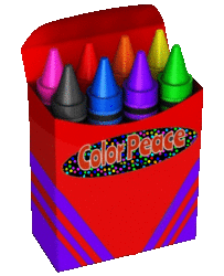 box of crayons, colorful glitter