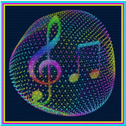 colorful inside music bubble
