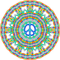 colorful kaleidoscope peace sign
