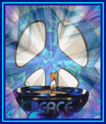 peace sign background with flame burning candle