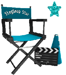 director's chair, clap board, megaphone, sparkling star