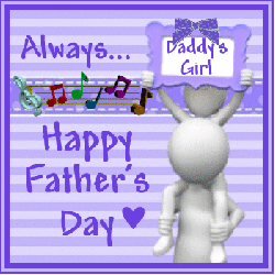 daddys girl fathers day, child on shoulders, music notes