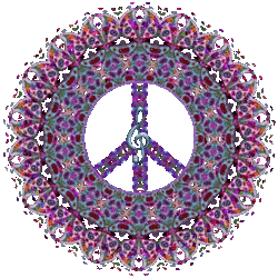 delicate particles of color peace sign
