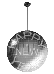 disco ball rotating happy new year