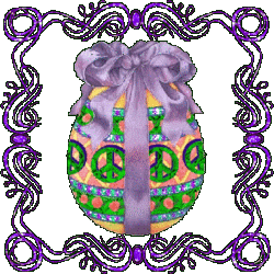 peace sign egg gift with bow