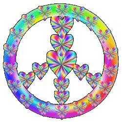 pastel ring of peace, center hearts
