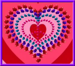 layers of tiny hearts form peace heart