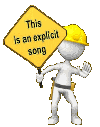 figure holding sign for explicit song