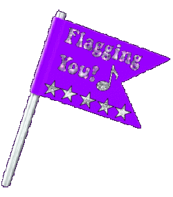 flagging you text with silver stars