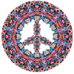 fuzzy knit peace sign design