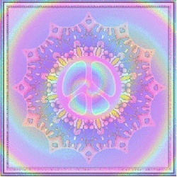 soft pastel peace sign within spiral