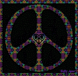 peace and love symbol centers iridescent peace sign