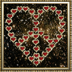 gold diamond with ruby center valentine peace heart