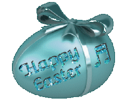 light turquoise egg with ribbon, bow