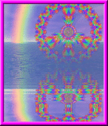 rainbow peace design, rainbow on ocean