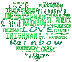 glittler irish words shape heart