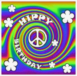 hippie birthday peace sign flowers