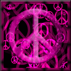 hot pink moving peace signs with peace sign overlay