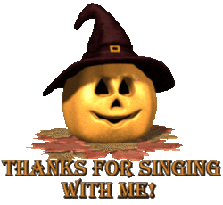 jack-o-lantern with moving mouth, thank you for singing with me