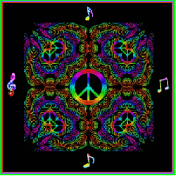neon glow kaleidoscope of peace