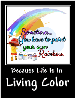 little girl paints rainbow