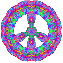 peace sign with hearts and colors