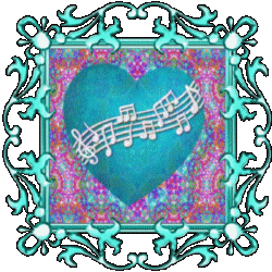 pastel background with heart, music staff, framed in swirls