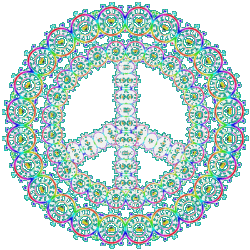 peace sign with color animation