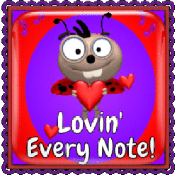 lovin every note, love bug holding heart