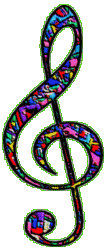 animated color mosaic treble clef