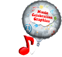 music celebration balloon, jumping note