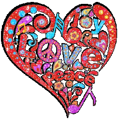 heart with music, love, peace 