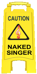 yellow sign, caution naked singer