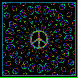 small neon peace sign pattern kaleidoscope