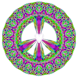 open heart center of peace sign