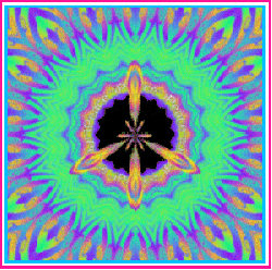 star centered peace sign with outward. blending color animation