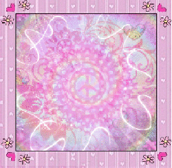 pale pink iridescent peace sign