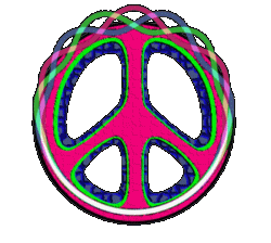 hot pink peace sign with rotating braid