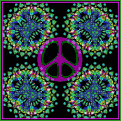 peace centered kaleidoscope in blues and greens