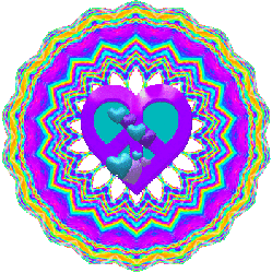 peace heart with two colors of floating hearts