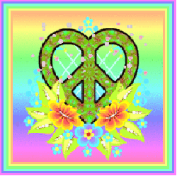 heart shaped peace sign with flowers
