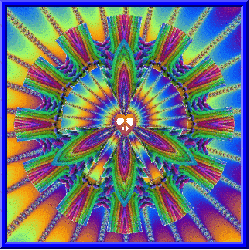 peace sign blends into background shape to form tie dye pattern
