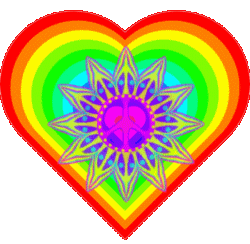 colorful heart with peace sign star