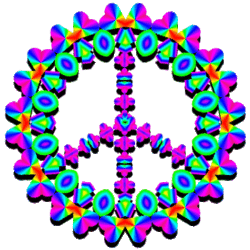 blending colors and shapes peace sign